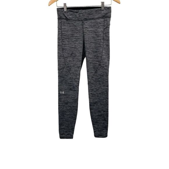 Under Armour Cold Gear Leggings High Waisted Space Dye Gray Full Length Athletic - Picture 2 of 7
